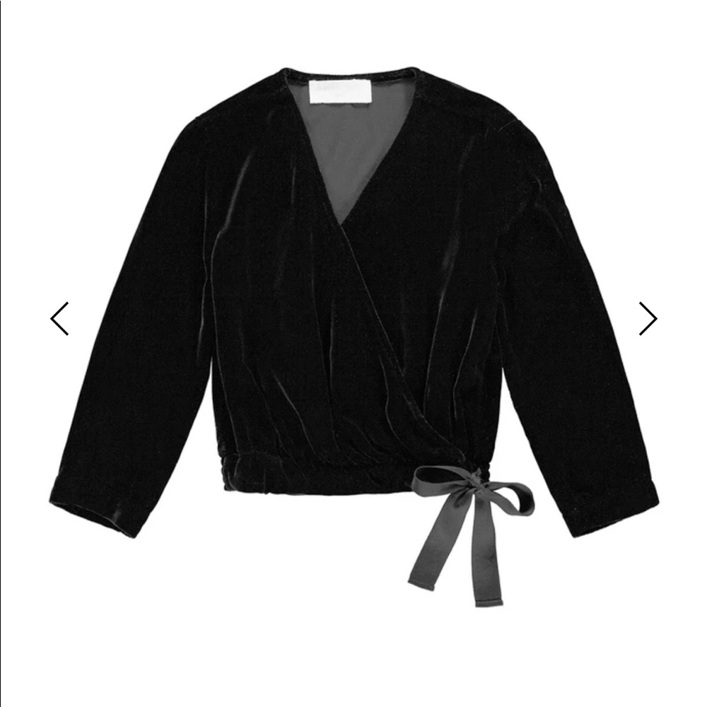 BELLA DAHL VELVET WRAP TOP